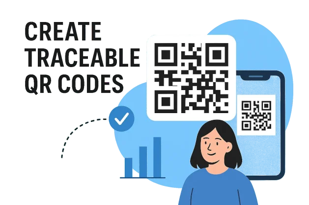 Professional QR code generator showing customizable design options with analytics tracking